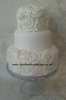 Rose Swirl Wedding Cake | by Creations By Paula Jane