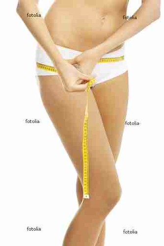Slim fit woman in white panties with measure tape, PersonalTrainerBGL