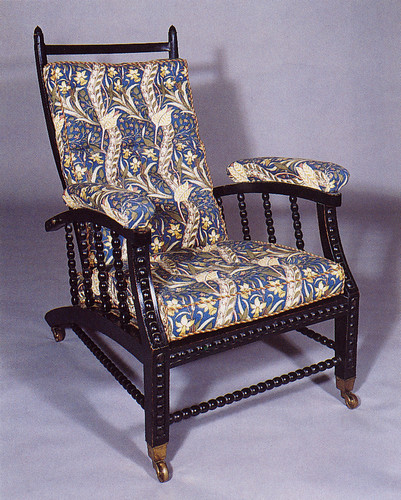 Morris Chair by William Morris & Co. in blue upholstery