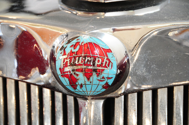 Triumph Badge, Bergerac's Car, Triumph Roadster at Jersey Goldsmiths