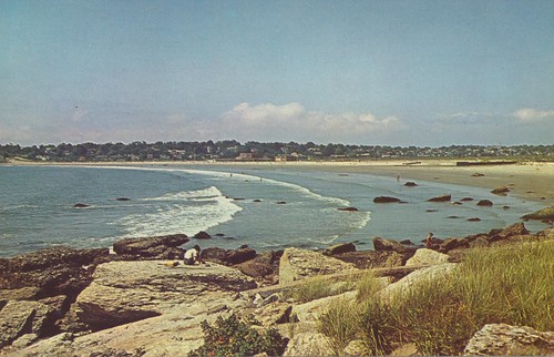 beach vintage postcard rhodeisland newport eastons