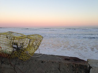 Lobster Pot on Sea Wall-Narragansett