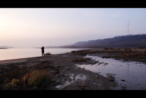 Wisła by JoannaRB2009, River Wisła, Włocławek, Polandautumn sunset panorama mist fall nature water misty fog river evening 