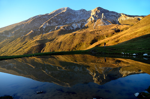 Lo specchio dorato by supersky77, The golden mirror. A small lake below Pizzo Arera, Orobian Alps.

Available on Getty:
<a href="http: