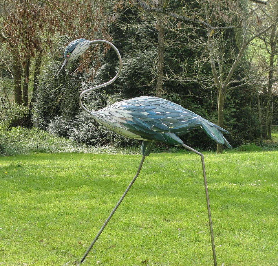 Figurine Héron Décoratif Et Effaroucheur Pour Bassin - 70 Cm - Plastique Résistant Aux Intempéries - 5