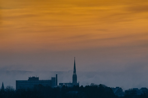 morning cloud sun mist church fog port sunrise haze cross cathedral spire newbrunswick bayoffundy fundy genesis saintjohn