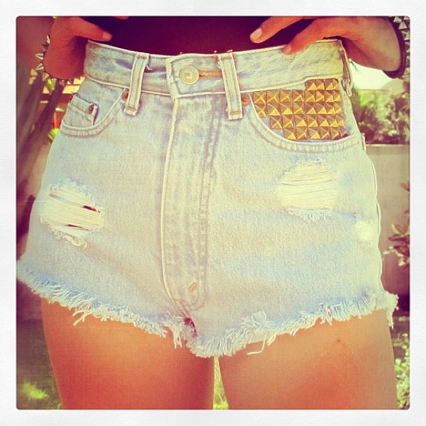 Studded cut off shorts.I luv this one.