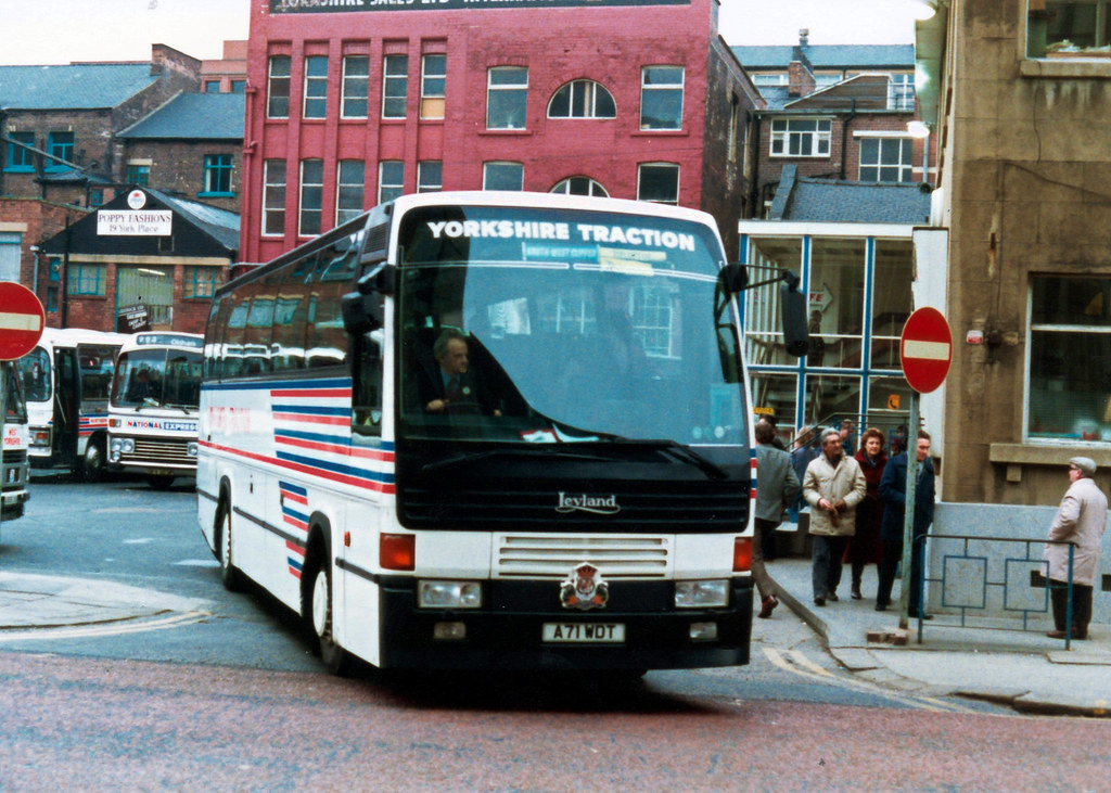 Yorkshire Traction (National NBC)  Leyland Royal Tiger Coach A71WDT, Wellington Street, Leeds.