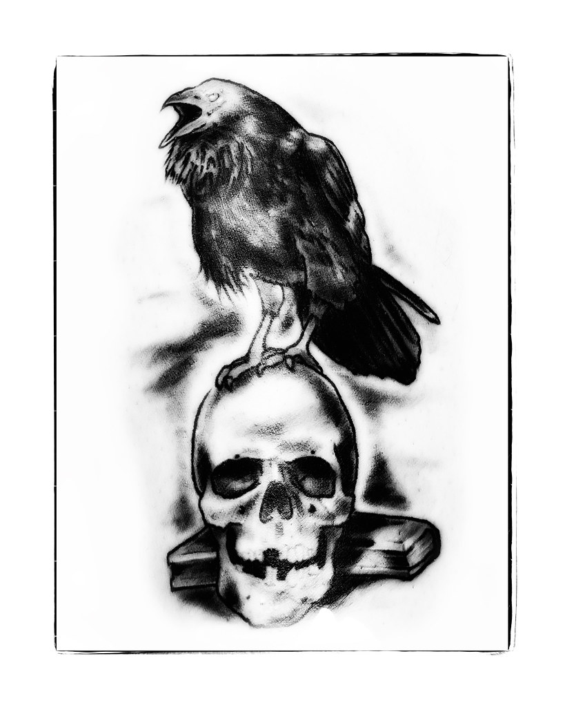 Edgar Allan Poe Raven Tattoo With Nevermore  20 Ideas  Design Press