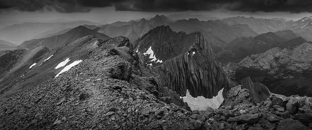 West from the Pic du Taillon Summit - French Pyrenees