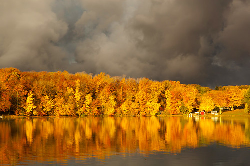 autumn lake water clouds canon reflections michigan oceanacounty