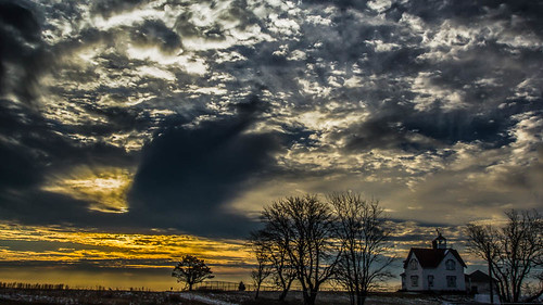 trees sky lighthouse clouds sunrise landscape connecticut stratford stratfordpoint