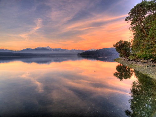 sunset beach water colors reflections washington mr cloudy olympus hdr hoodcanal