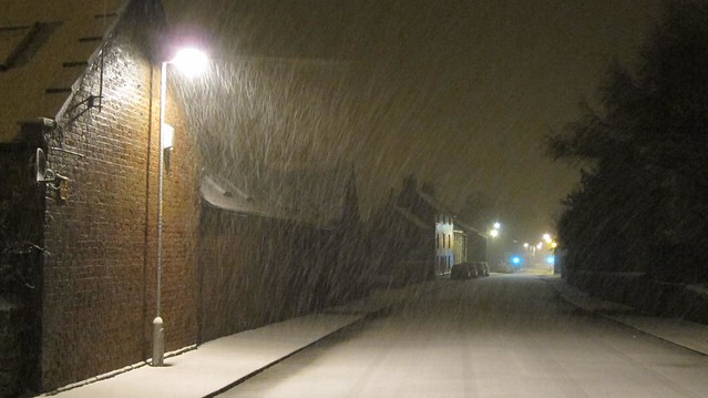 A snowy night in Brampton