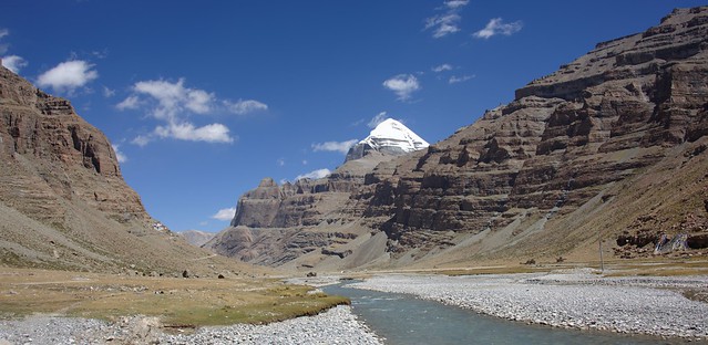 In the valley of gods, runs the river Lha Chu, passing Mt Kailash, Tibet 2015