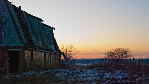 sunset building abandoned barn rural landscape decay d80