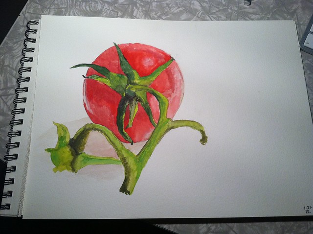 Watercolor tomato