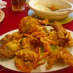 Deepfried Soft Shell Crab, seafood restaurant in Kotakinabalu, Sabah, Malaysia