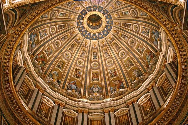 Interior of the Vatican Dome - At night