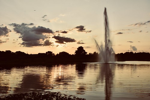 illinois chicagobotanicgarden stevelamb sunset pond reflection