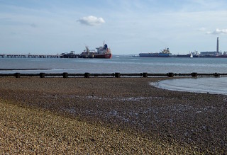 Ships at low tide, Southampton Water Botley to Netley walk