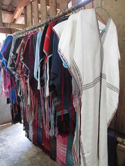 Traditional Karen hill tribe textiles - white is for single women, colours for married