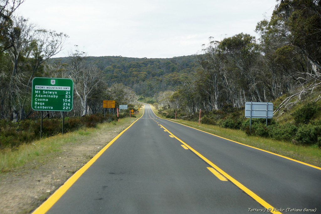 Driving in Kosciuszko National Park, Australia