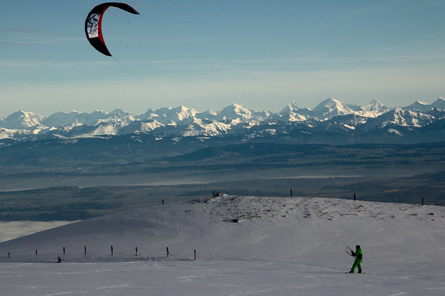 Kite snowboarding the Alps