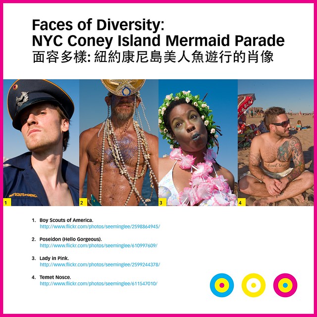 “面容多樣 Faces of Diversity: 紐約康尼島美人魚遊行 NYC Coney Island Mermaid Parade”  / SML.20130205.PHIL.LifeCelebratesDiversity