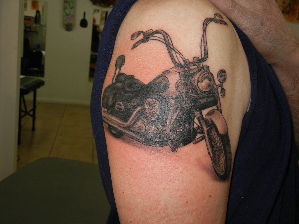 Motorcycle Tattoo by Jon Poulson 