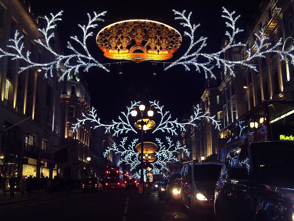9 Ladies Dancing, Twelve days of Christmas, Regent Street lights, London, 2012