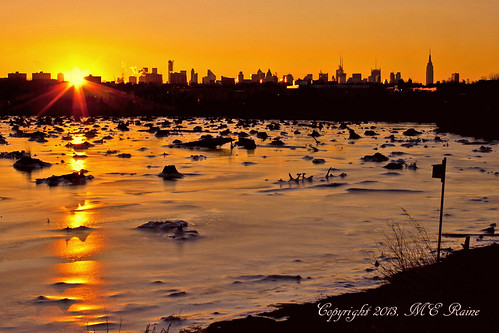 winter sun snow reflection ice creek sunrise dawn empirestatebuilding newyorkcityskyline marsh” “nature” “meadowlands” “mill nj” “secaucus