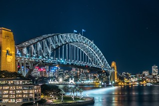 Night View of Sydney Harbour Bridge
