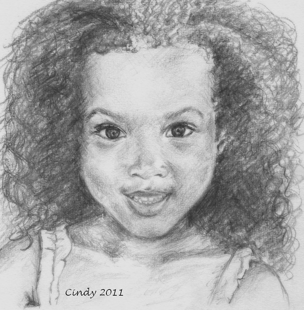 portrait petite fille 2011 crayon