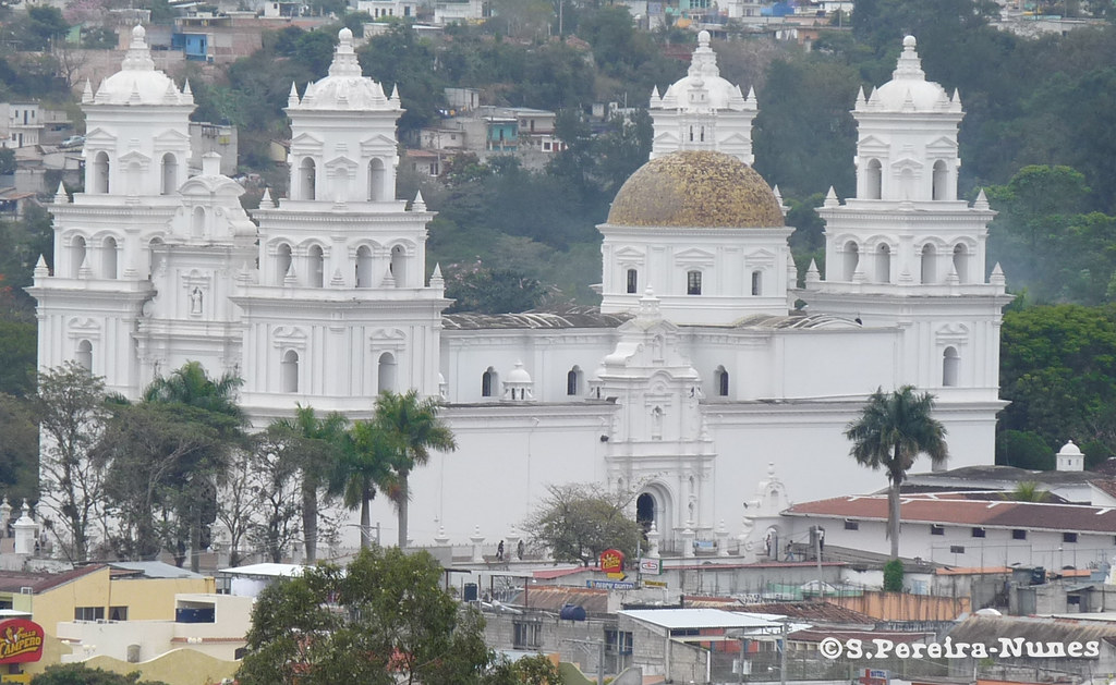 The 4 towers of the Esquipulas Basilica, Guatemala