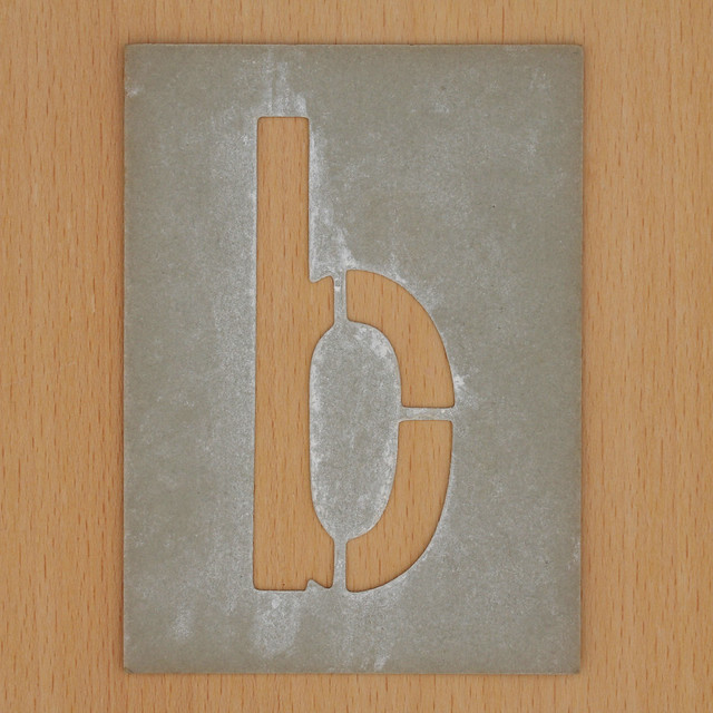 Waterproof card stencil letter b