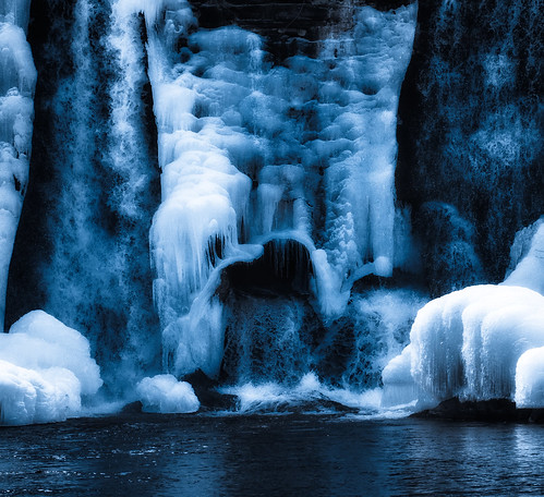 winter ice water river waterfall maine presumpscot