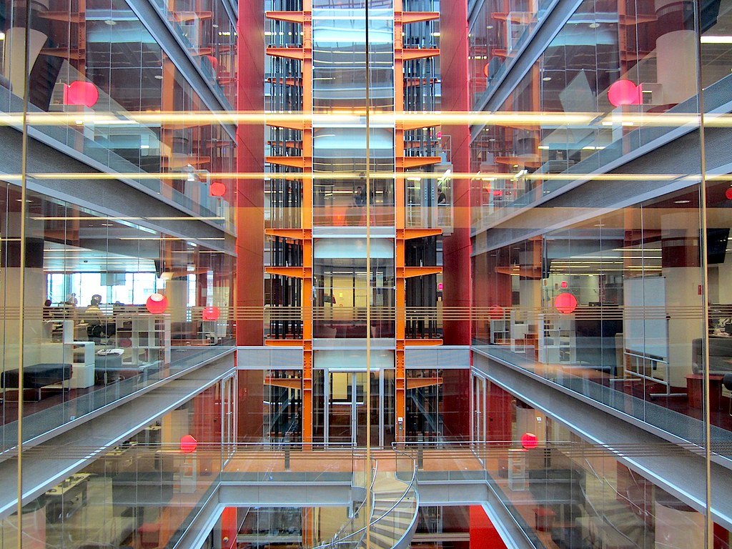 Inside the BBC: the lift shaft and the atrium