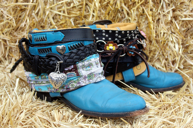 Santa Fe Turquoise Blue Boho Cowboy Boots