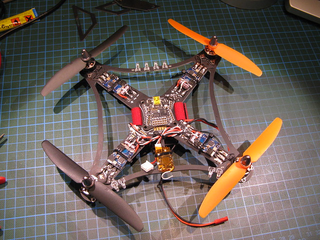Nanoquad fully assembled and ready to fly!