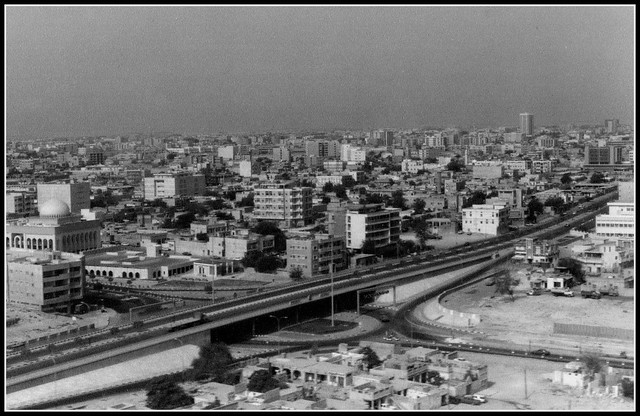 The old Ras Abu Aboud roundabout in Doha, Qatar - 1983