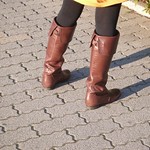 low heel knee high boots