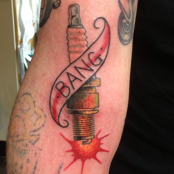 70 Spark Plug Tattoo Designs For Men - Cool Combustion Ink | Tattoo designs  men, Old school tattoo designs, Mechanic tattoo