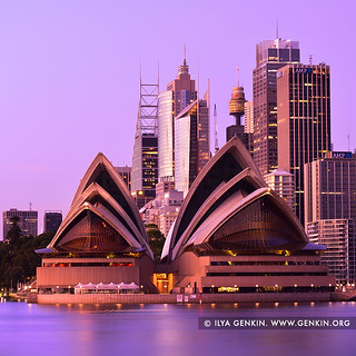 Opera House and Sydney City at Dawn, Kirribilli, Sydney, New South Wales (NSW), Australia