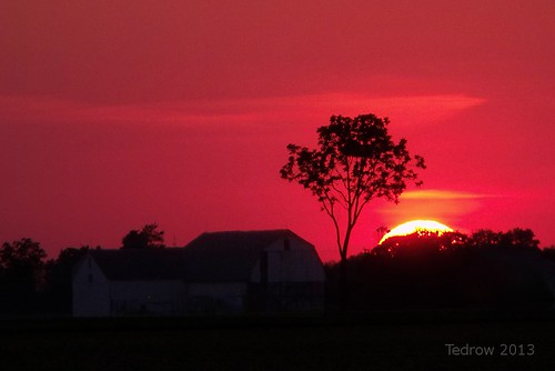 sunset ohio red sky tree nature silhouette barn scenery may192012