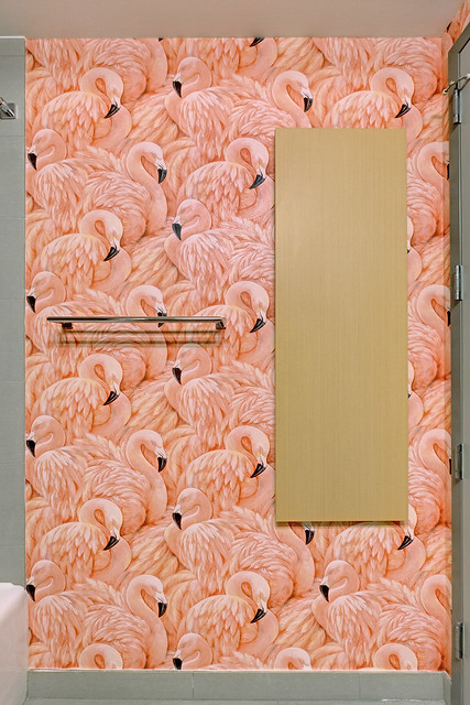 Bathroom Flamingo Wallpaper