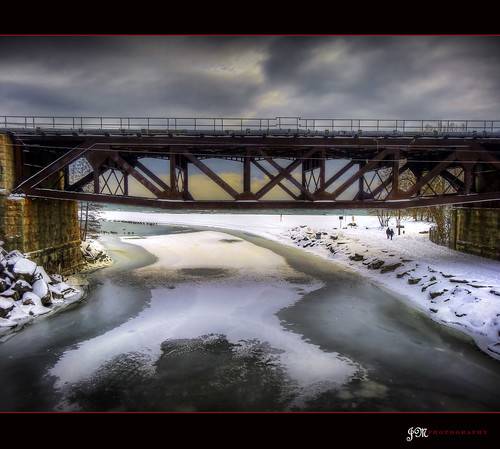 sky lake snow toronto water train landscape tracks scarborough