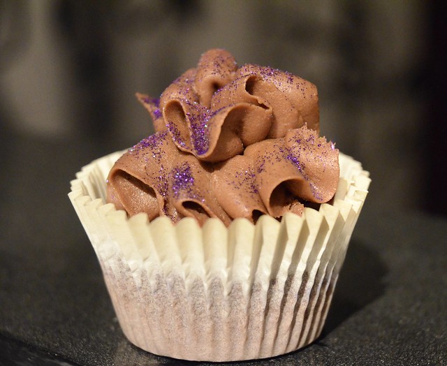 Chocolate ruffle cupcake