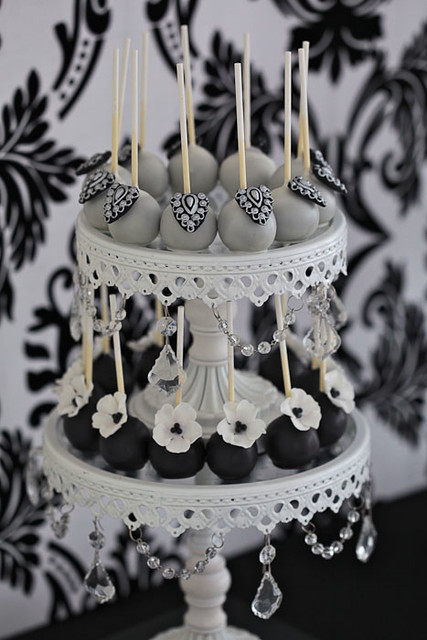Glamorous Black and Silver and white cake pops by Divine S… | Flickr