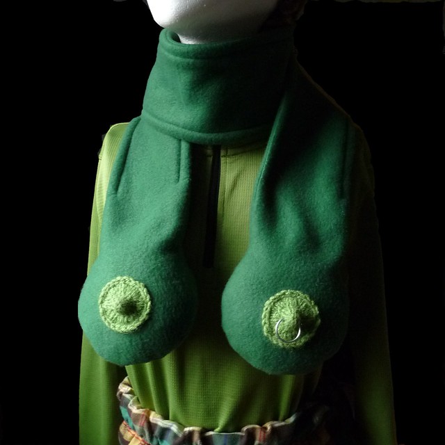 St Patrick's Day or Grinchmas Green Boob Scarf